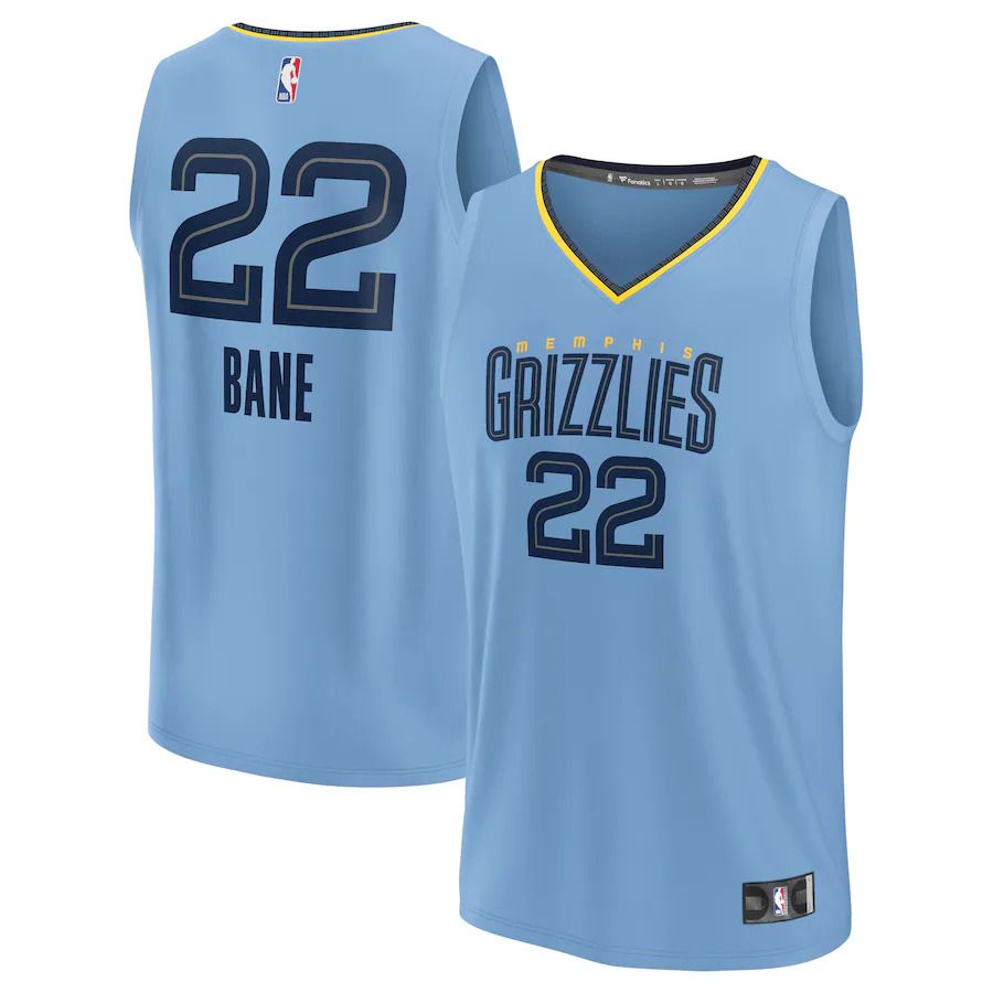 Men Memphis Grizzlies #22 Desmond Bane Fanatics Branded Light Blue Statement Edition 2022-23 Fast Break Replica Player NBA Jersey->customized nba jersey->Custom Jersey